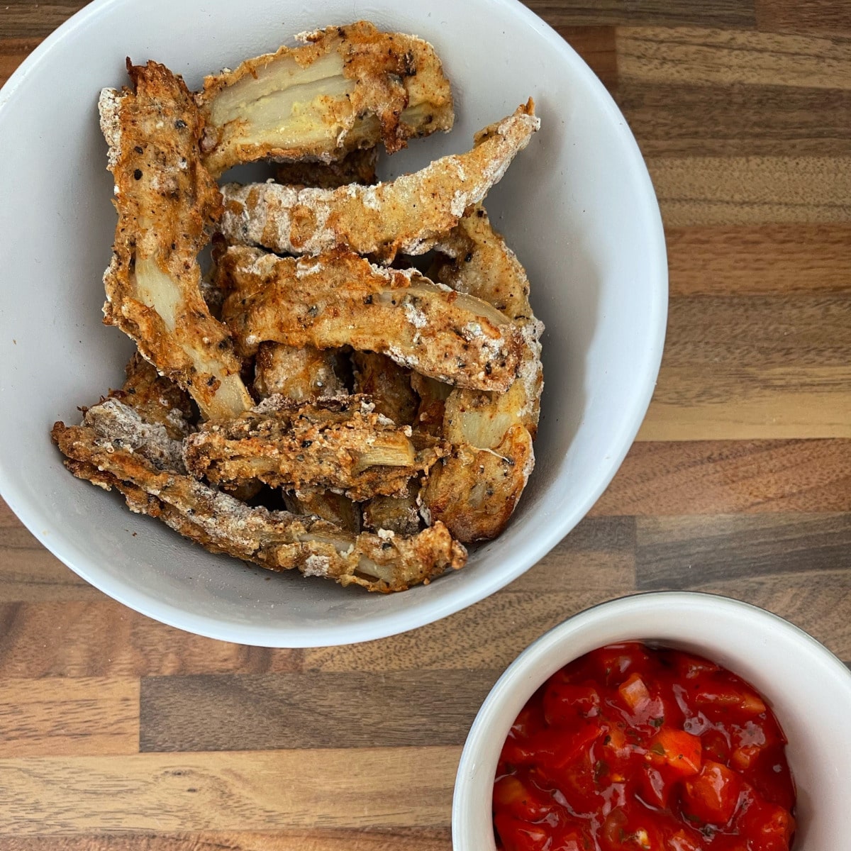 Battered King Oyster Mushrooms