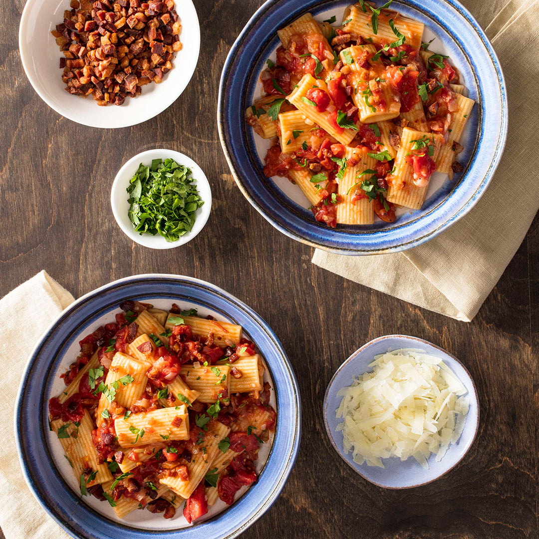 Rigatoni with Tomatoes and Pancetta
