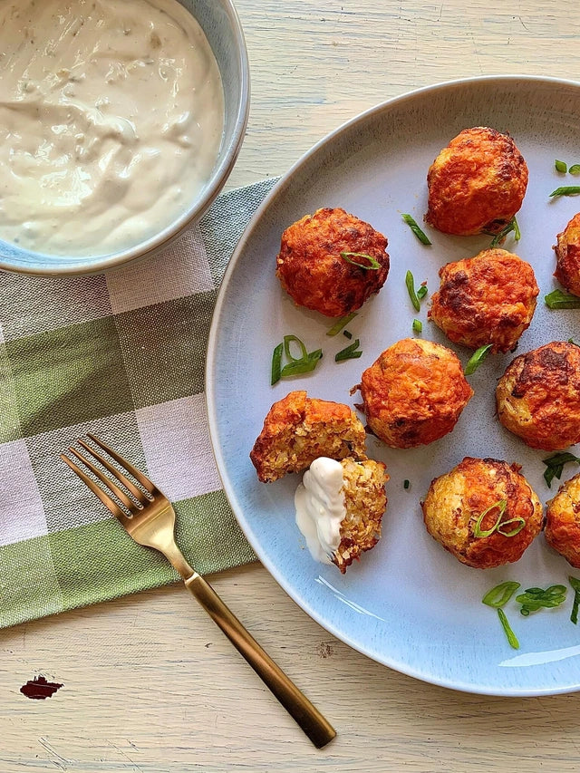 Buffalo Chicken and Rice Meatballs