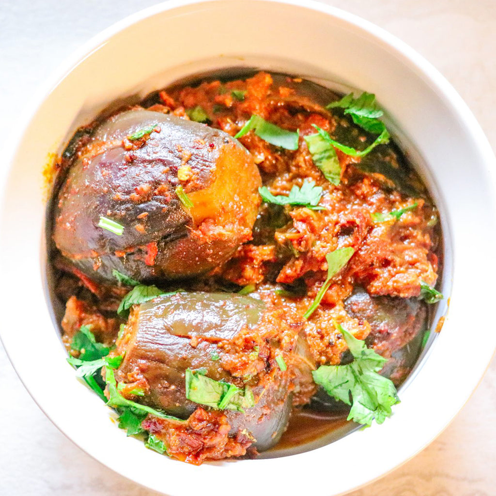 Stuffed Baby Eggplant Curry