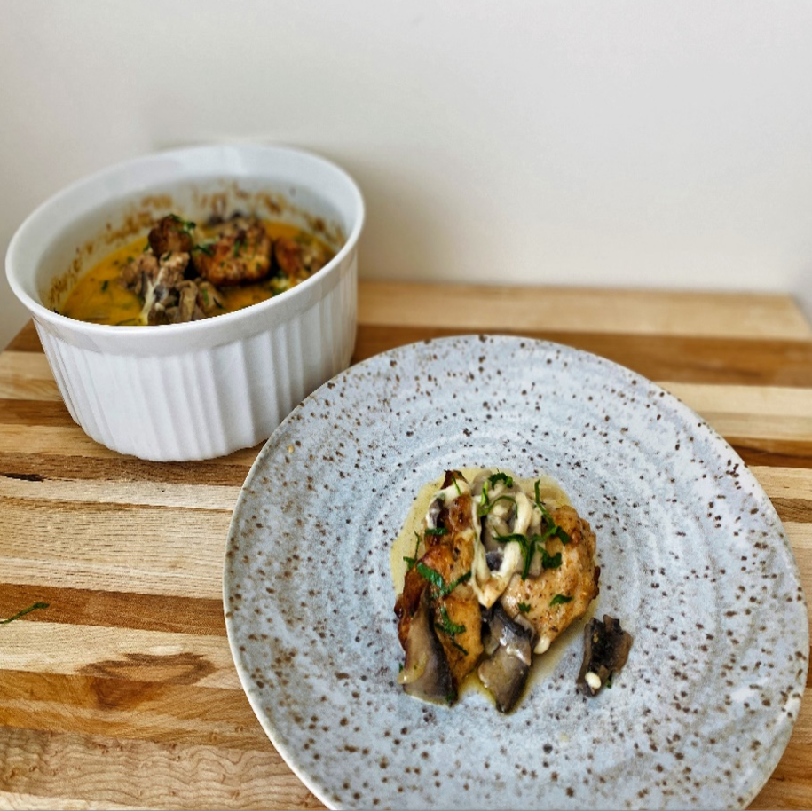 Baked Chicken With Portobello Mushroom and Cheese – Instant Pot