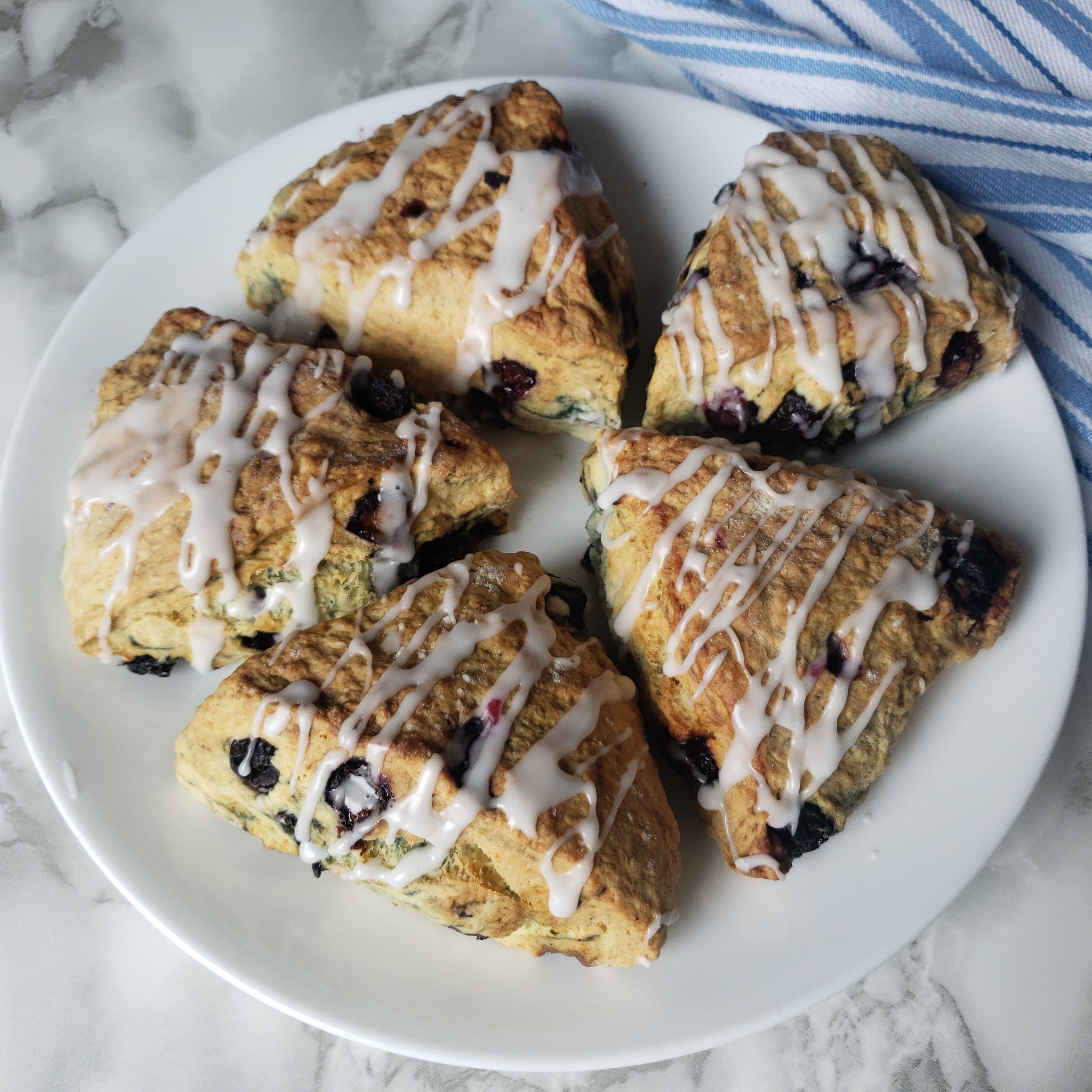 Air Fryer Vortex Plus - Blueberry Scones with Lemon Glaze