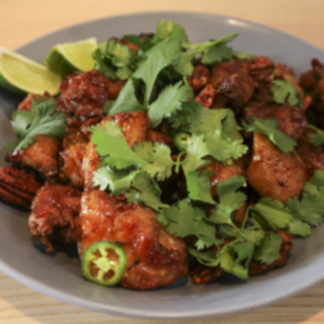 Crispy Chicken With Spiced Pecans