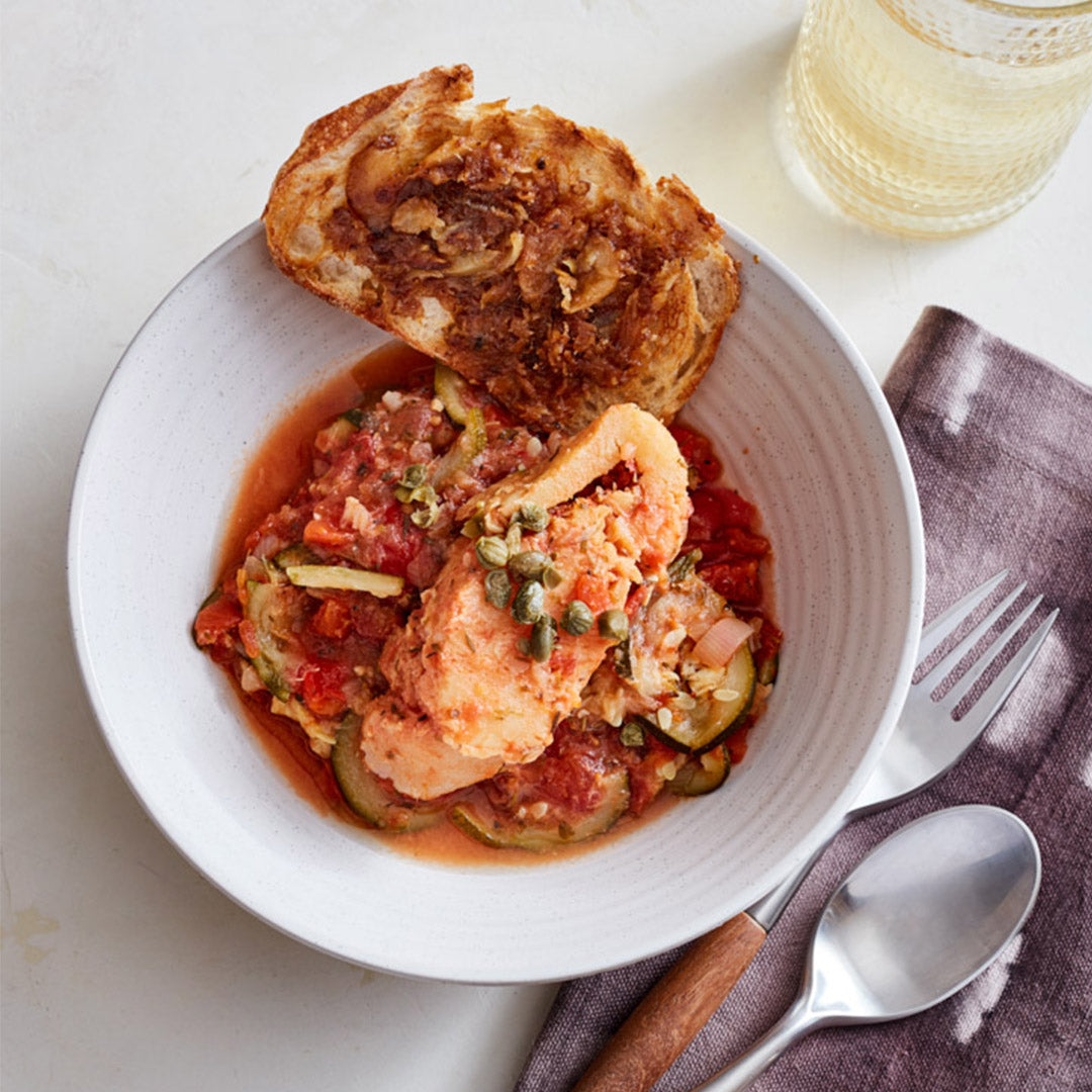 Cod Fillets with Tomatoes andZucchini