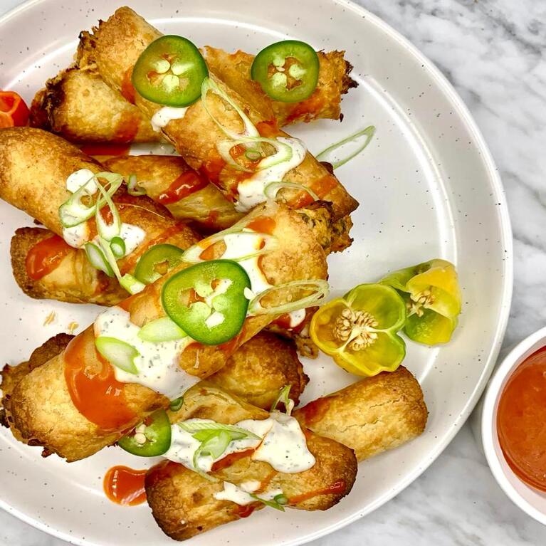 Crispy Jalapeno Cream Cheese Buffalo Chicken Taquitos