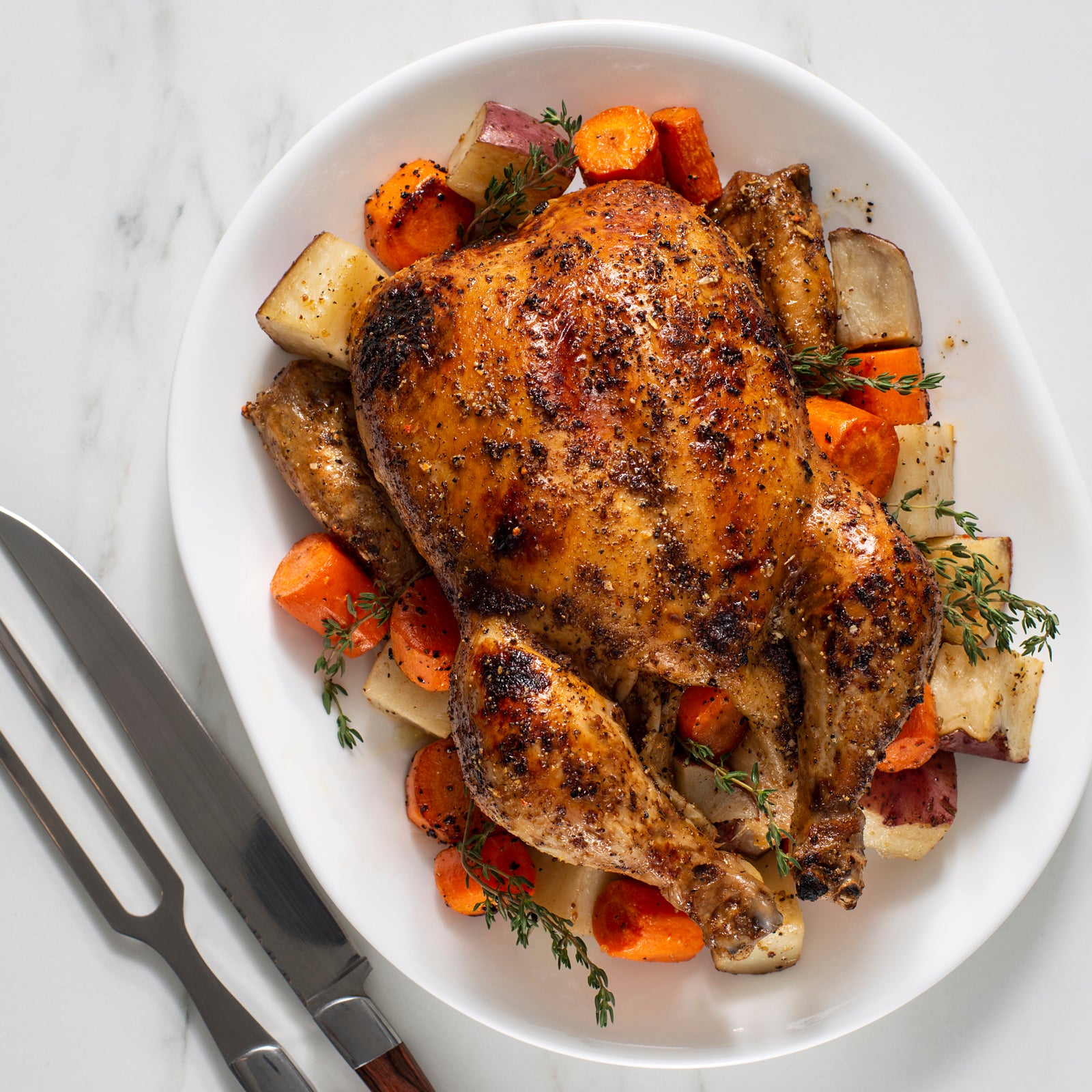 Faux-tisserie Roasted Chicken Dinner
