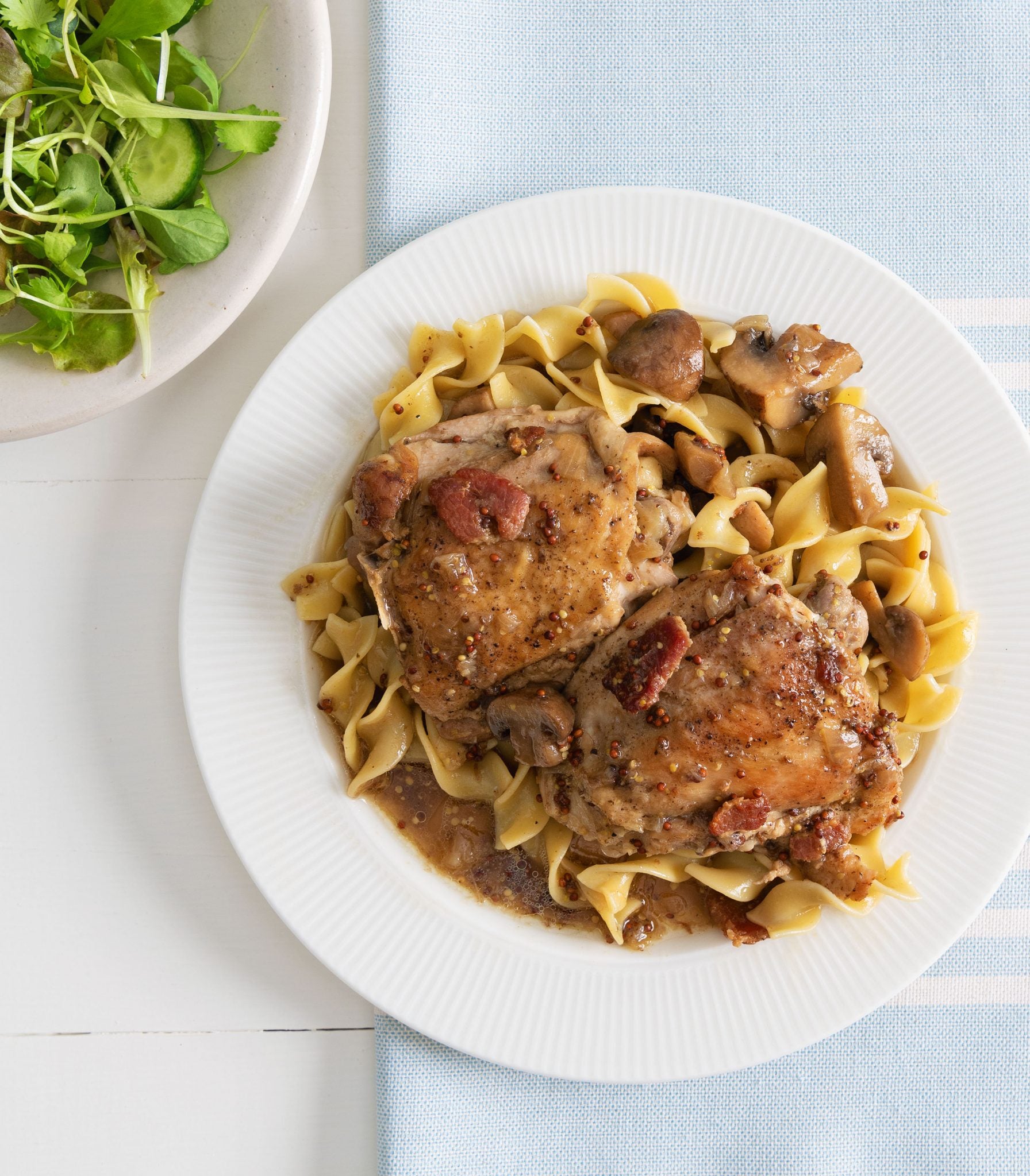 French Cider and Mustard–Braised Chicken