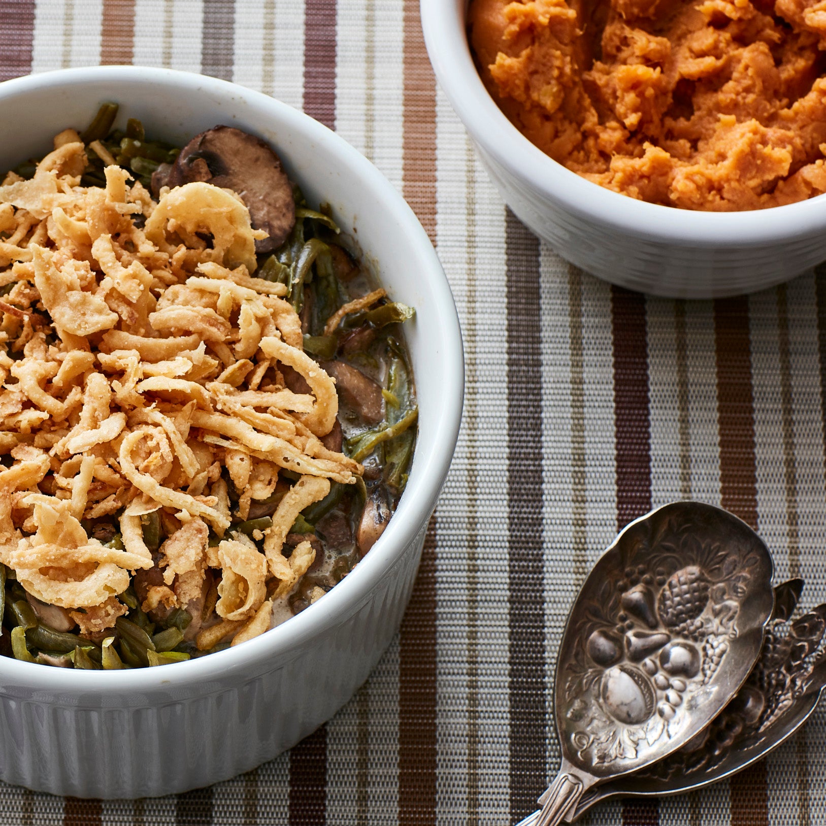 From Scratch Holiday Green Bean Casserole and Mashed Butternut Squash