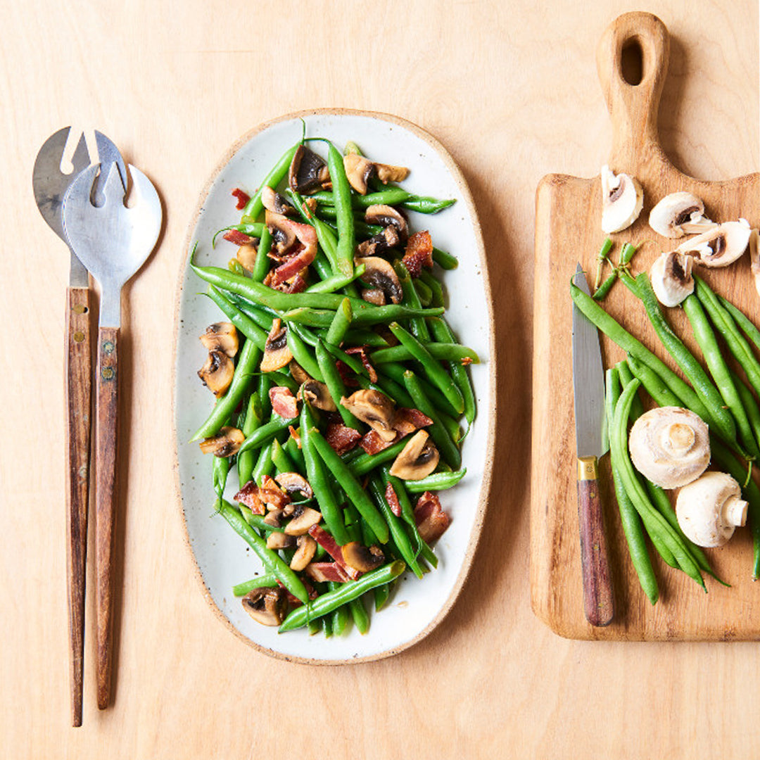 Green Beans with Mushrooms and Bacon