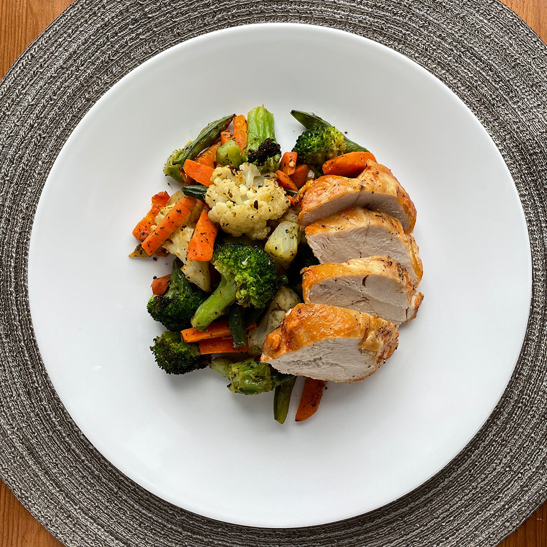 From-Frozen Chicken Breast with Roasted Vegetables