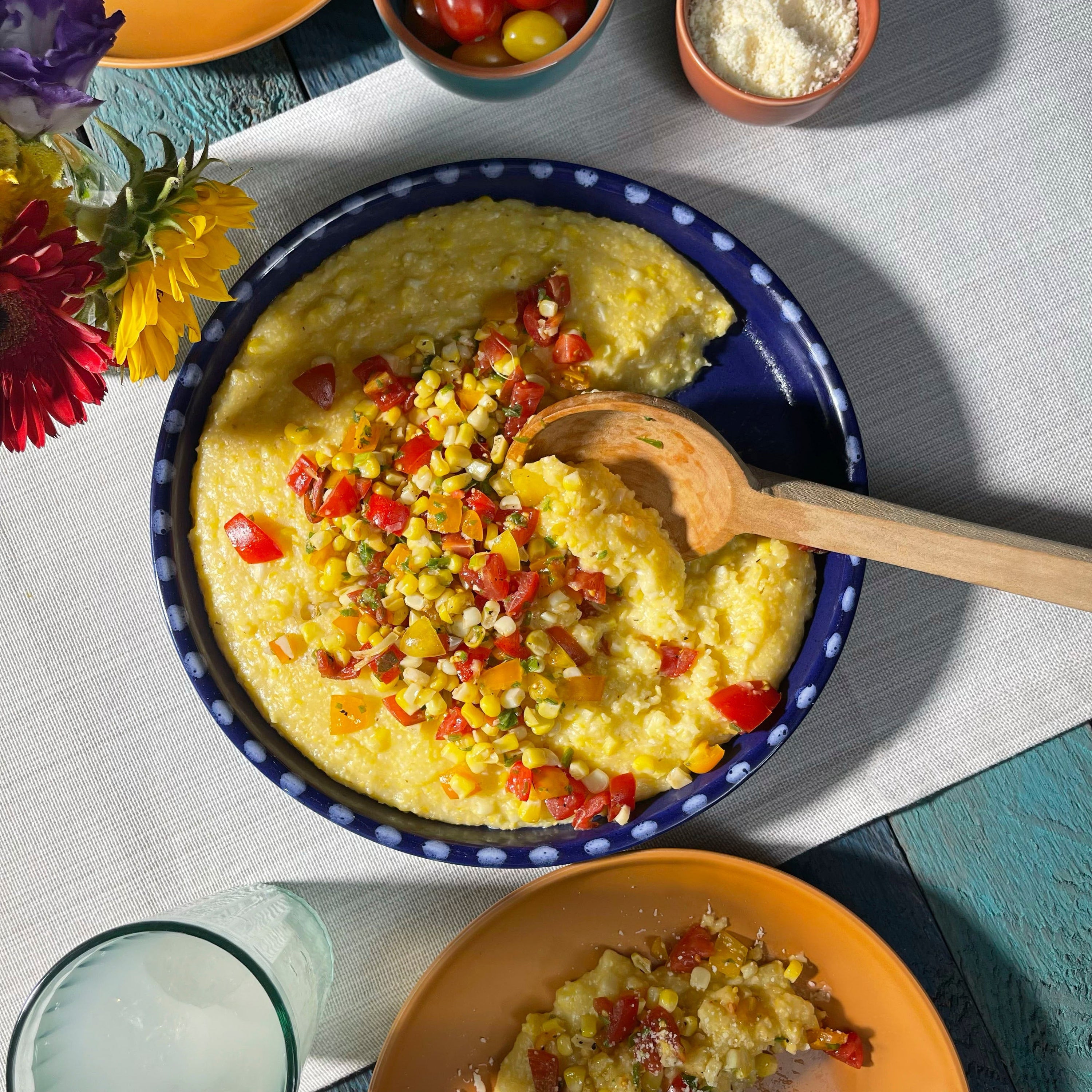 Sweet Corn Polenta with Cherry Tomatoes