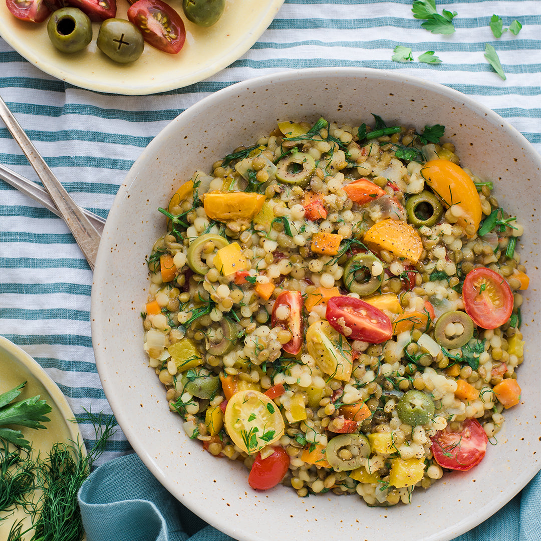 Israeli Couscous and Lentils