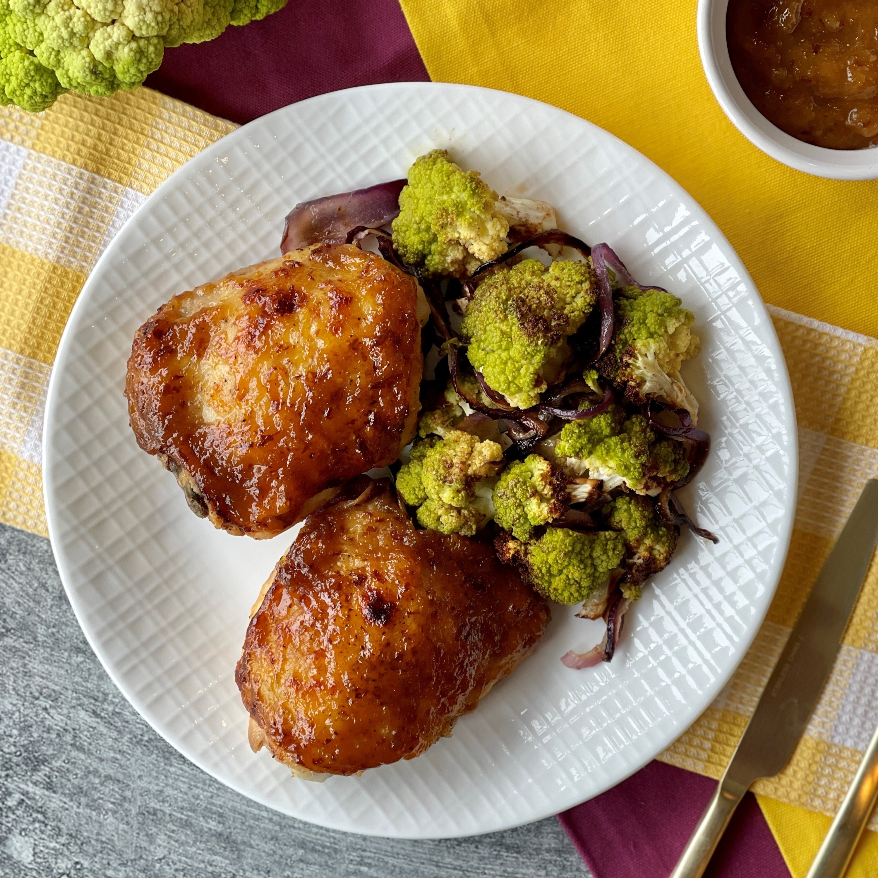 Mango Chutney Chicken and Cauliflower