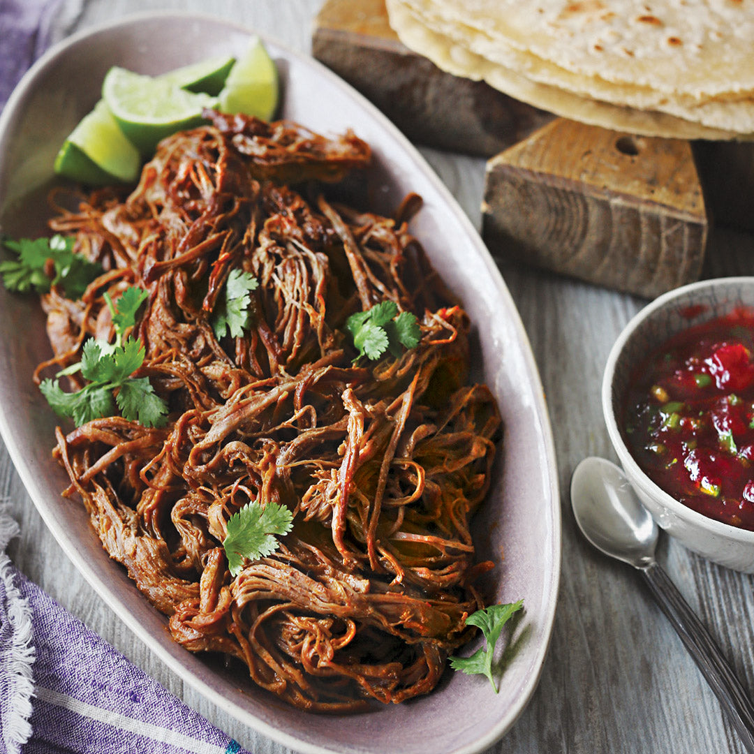 Slow Cook Marinated Flank Steak with Cranberry-Raspberry Salsa