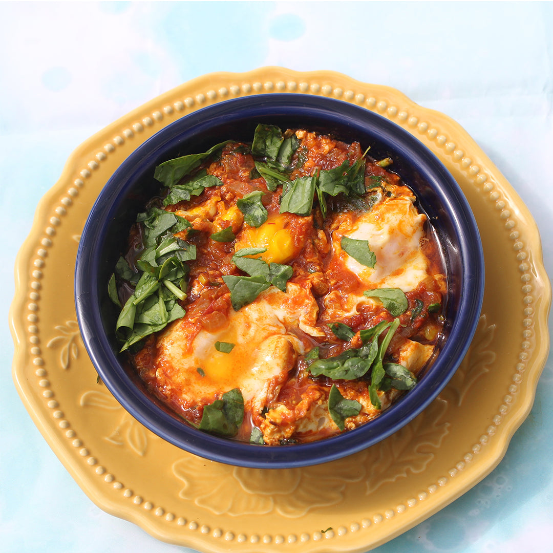 Tamatar Masala Anda - Poached Eggs in Tomato Sauce