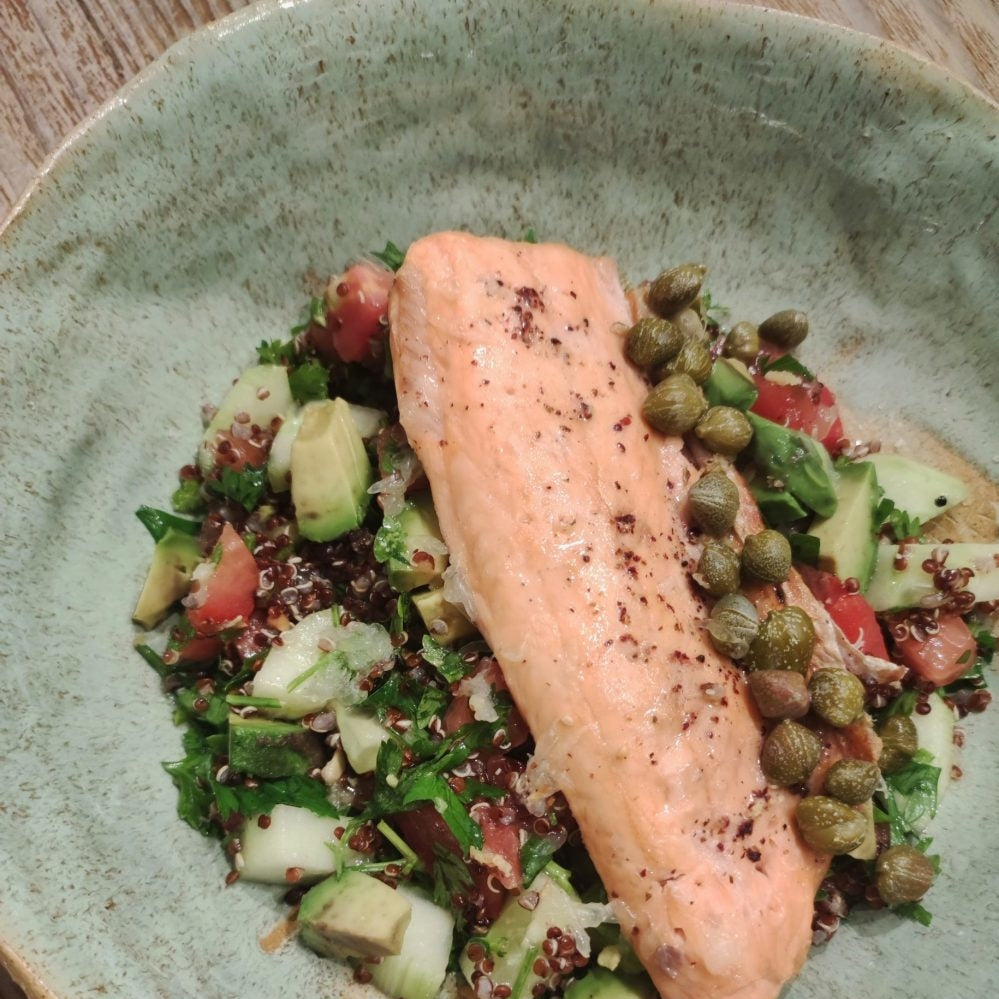 Quinoa Tabbouleh with Salmon