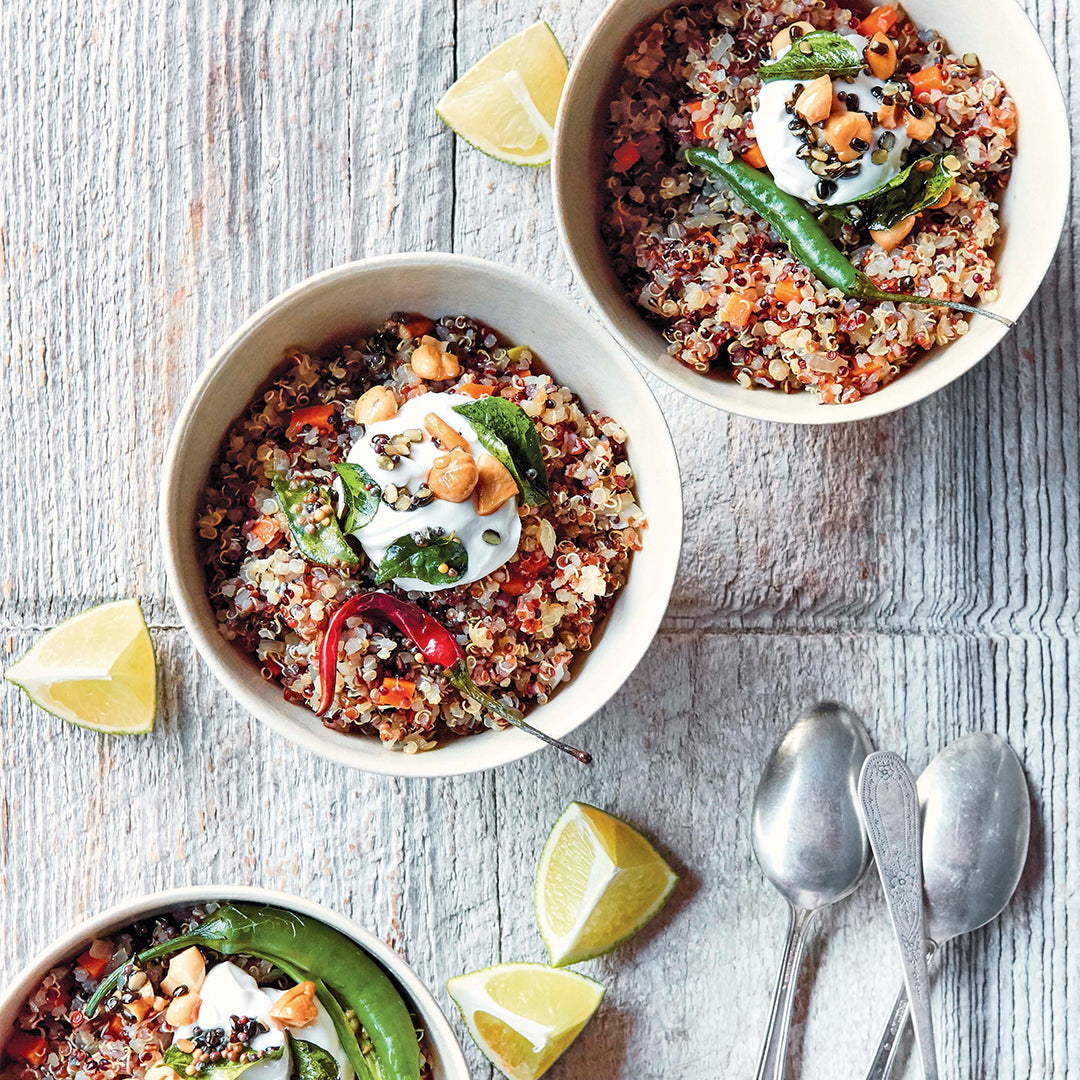 Savory Quinoa With Mustard Seeds and Curry Leaves