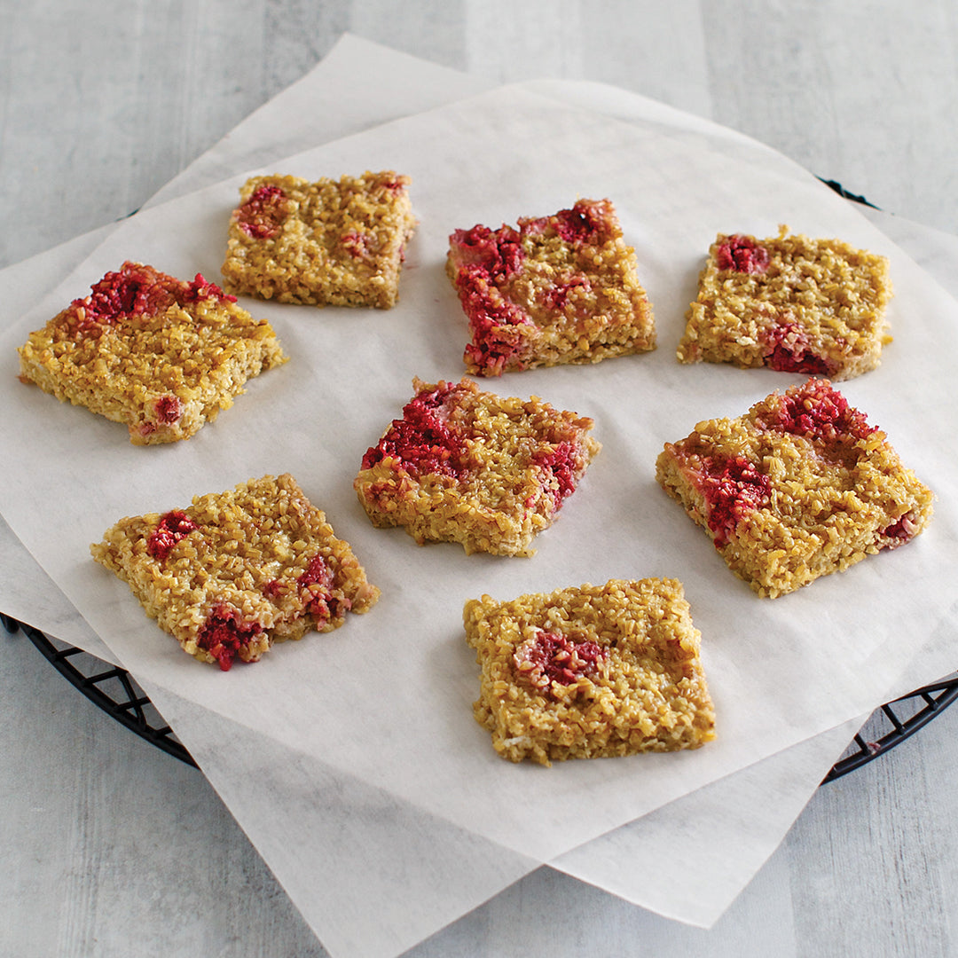 Raspberry Steel Cut Baked Oatmeal Bars