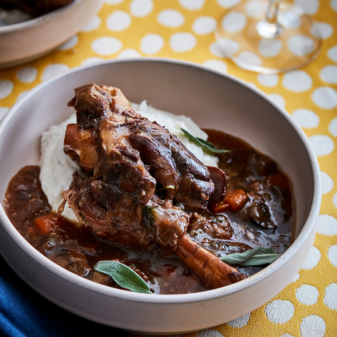 Braised Lamb Shanks with Mushrooms and Marsala