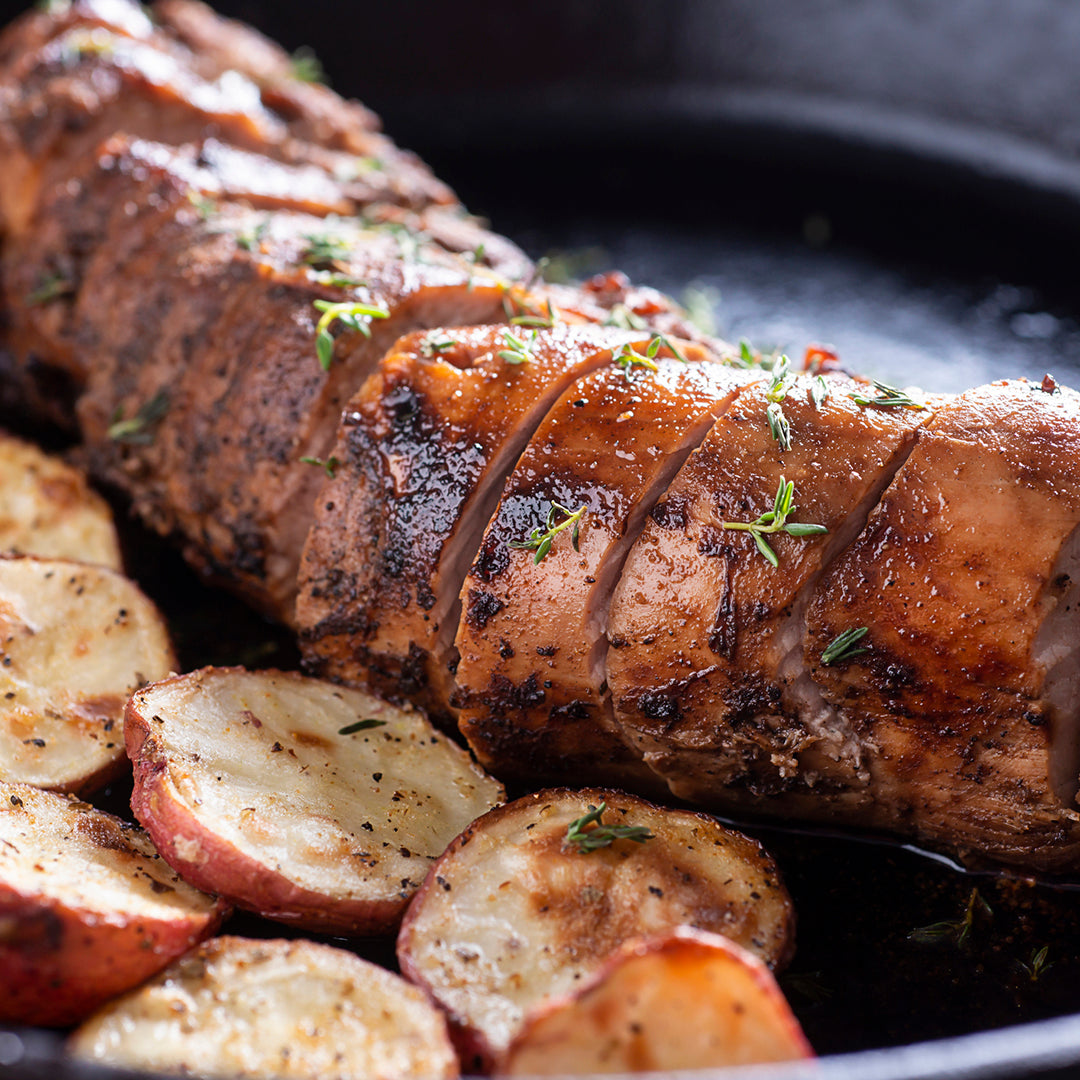 Rotisserie Rubbed Pork Tenderloin and Potatoes