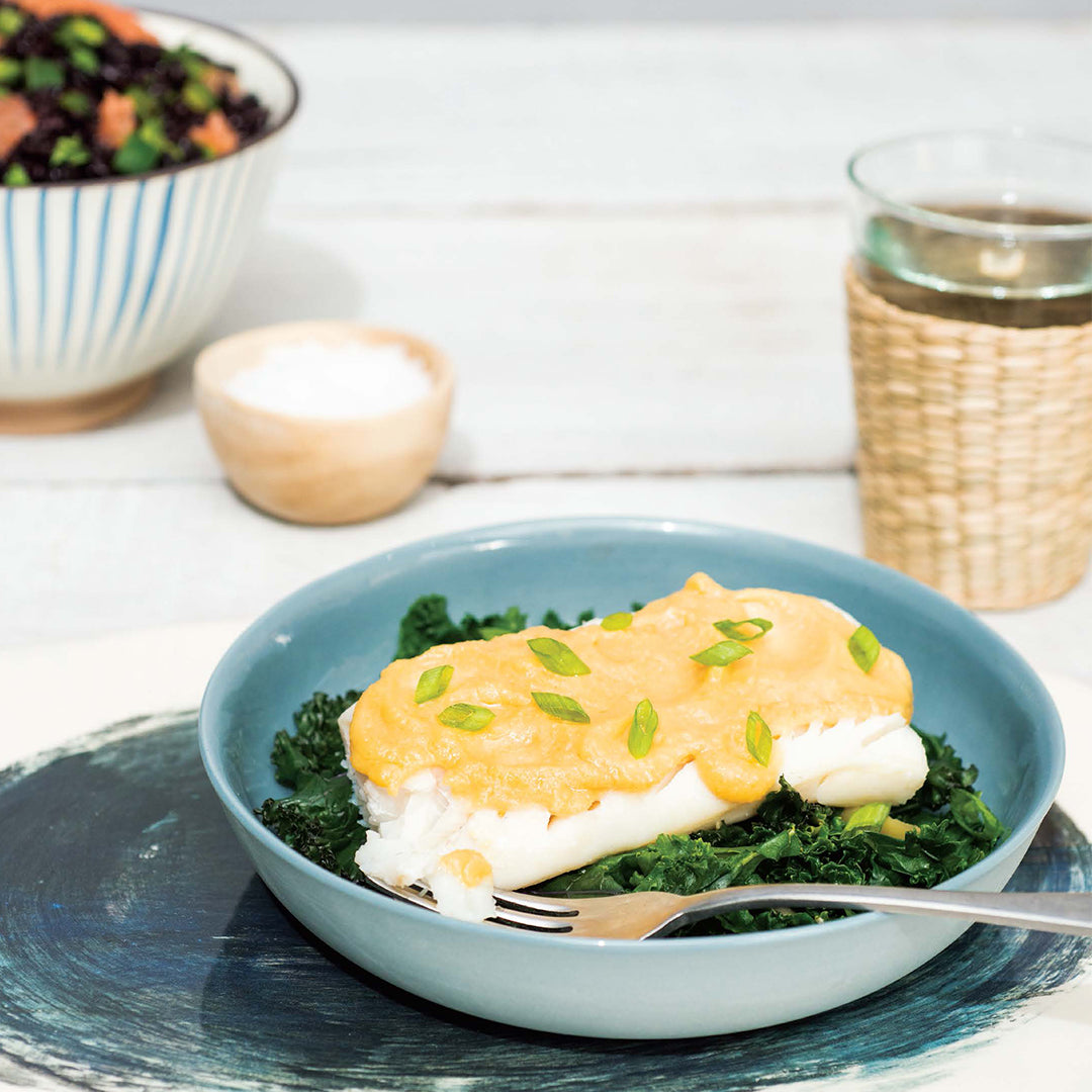 Poisson cuit la vapeur avec lgumes verts et beurre miso Instant Pot Poisson cuit la vapeur avec lgumes verts et beurre miso Instant Pot