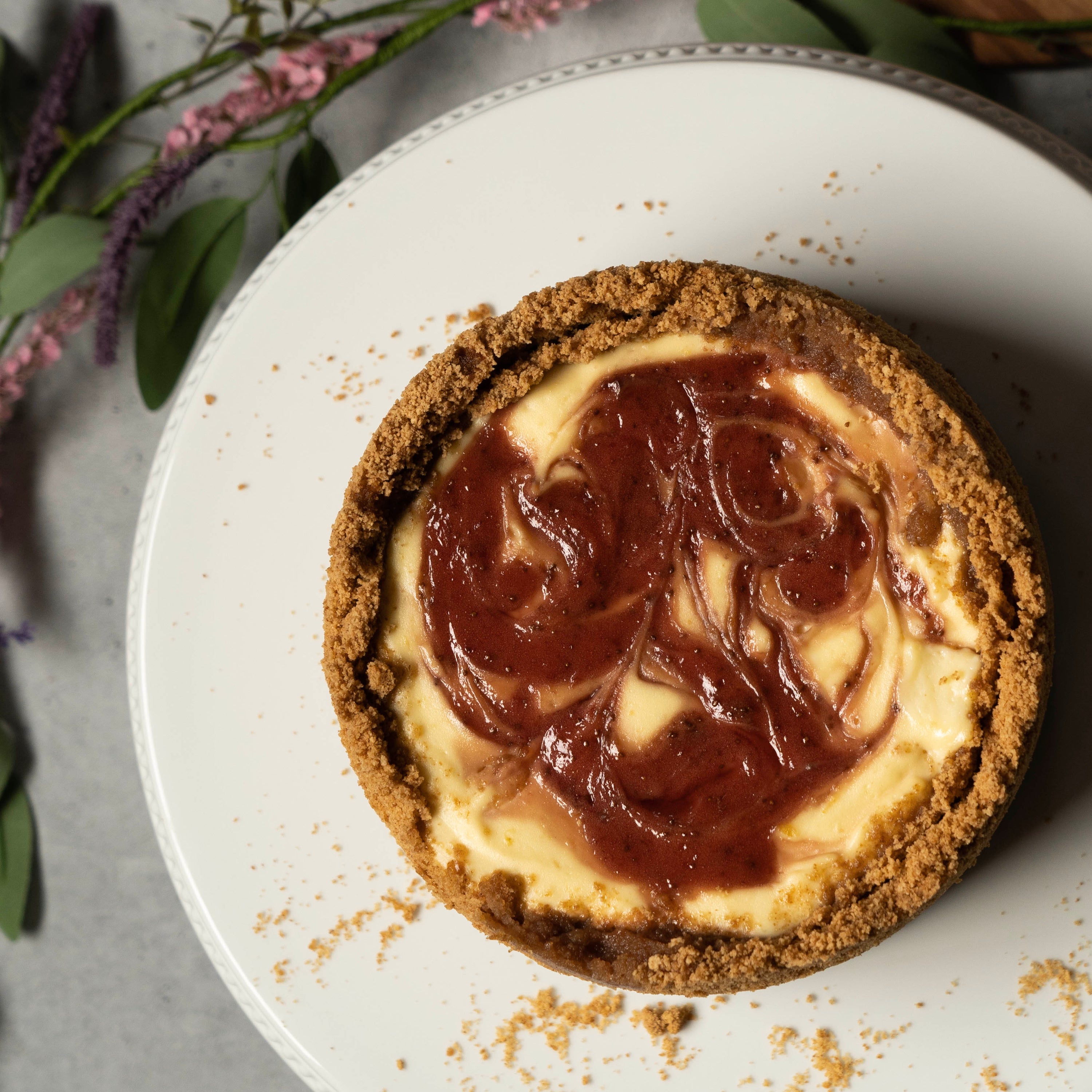 Strawberry Rhubarb Cheesecake