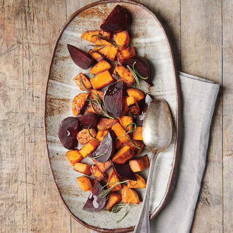 Roasted Sweet Potatoes and Beets with Rosemary