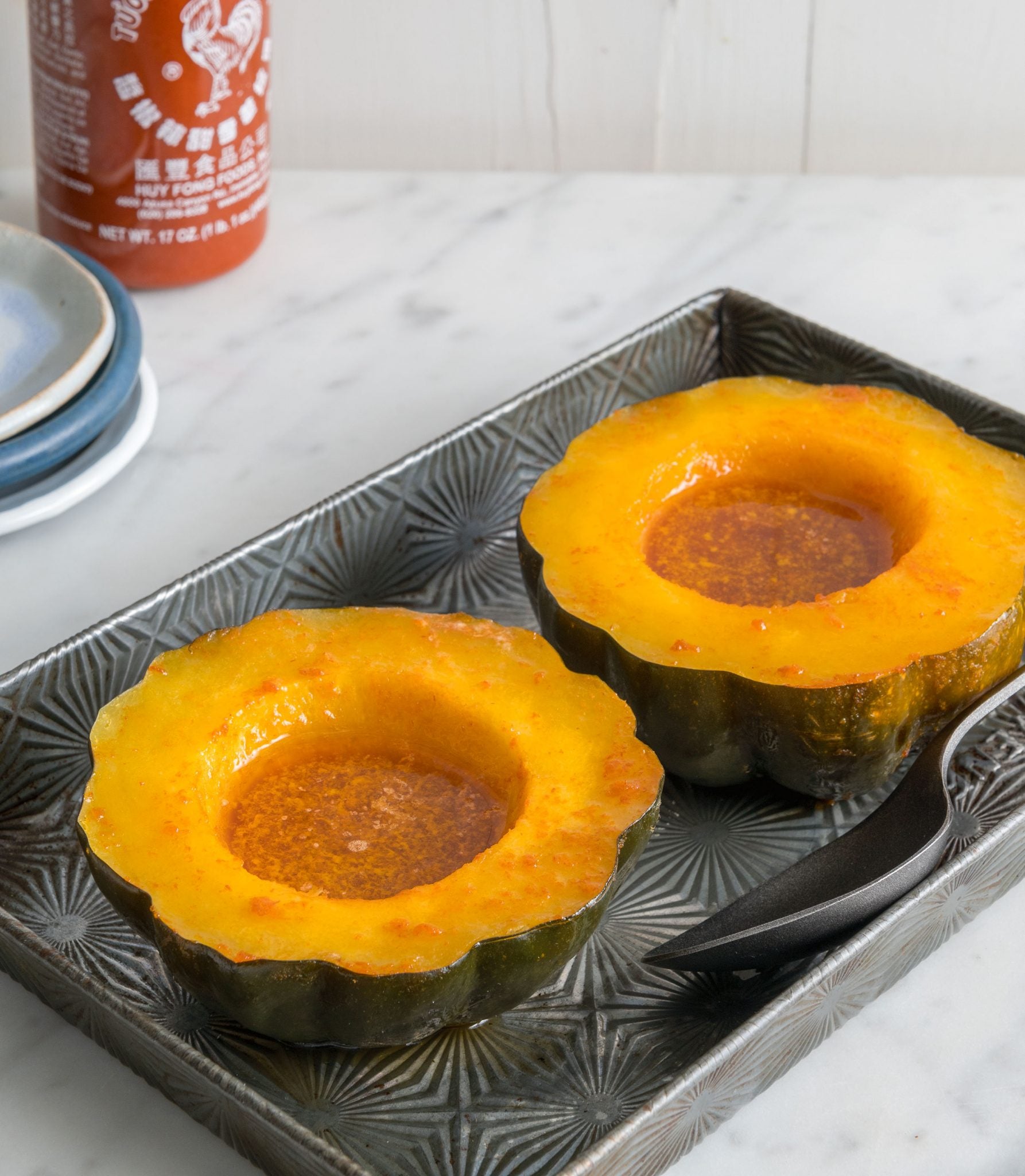 Sweet Sriracha-Glazed Acorn Squash