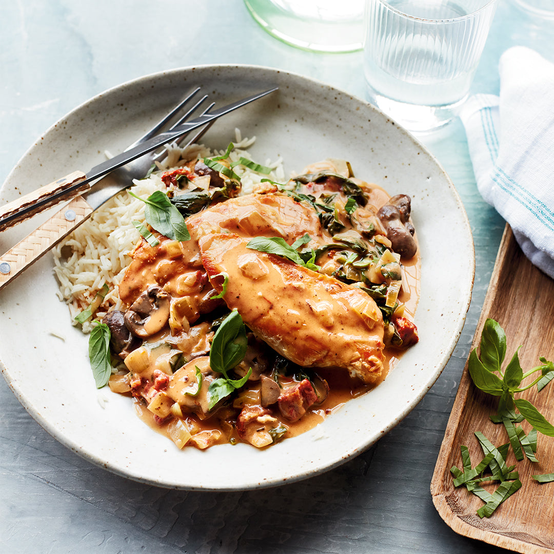 Chicken Cutlets in Tuscan Cream Sauce