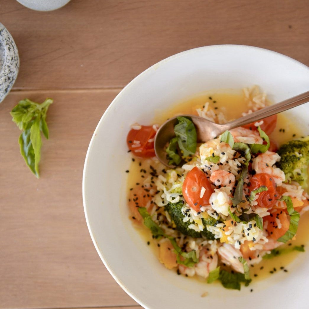 Broth with Rice, Vegetables, and Shrimp

        &ndash; Instant Pot