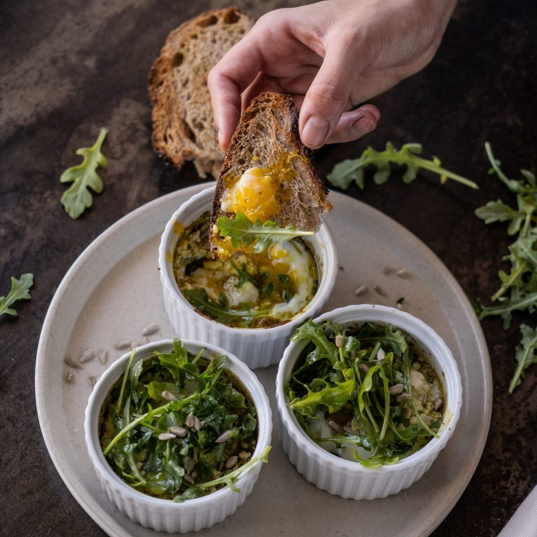 Pesto Baked Eggs
