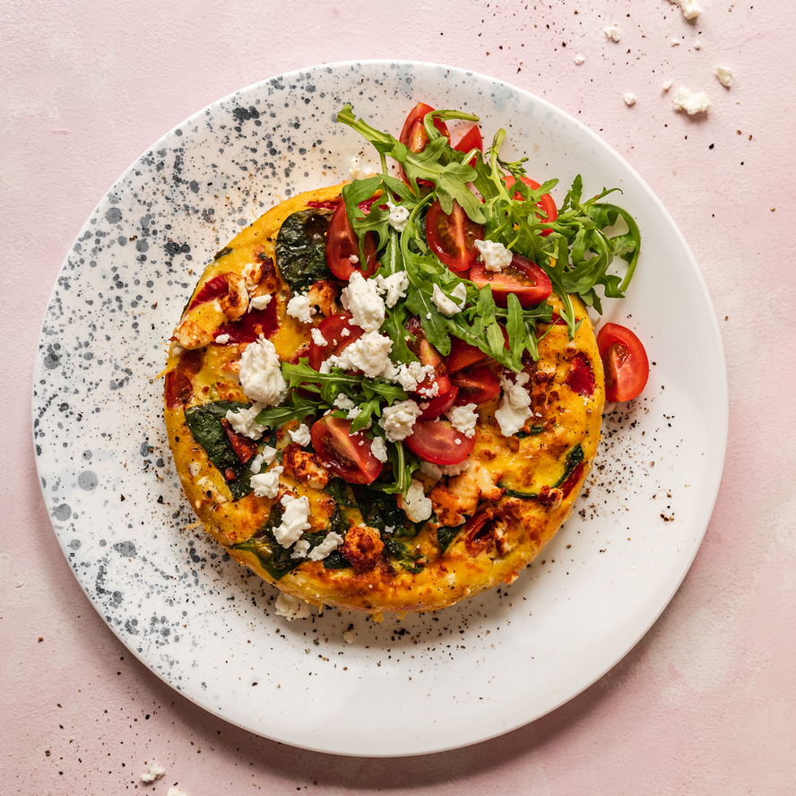 Roast Pepper, Tomato and Spinach Frittata