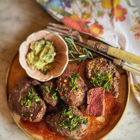 Spiced Steak with Herb Butter