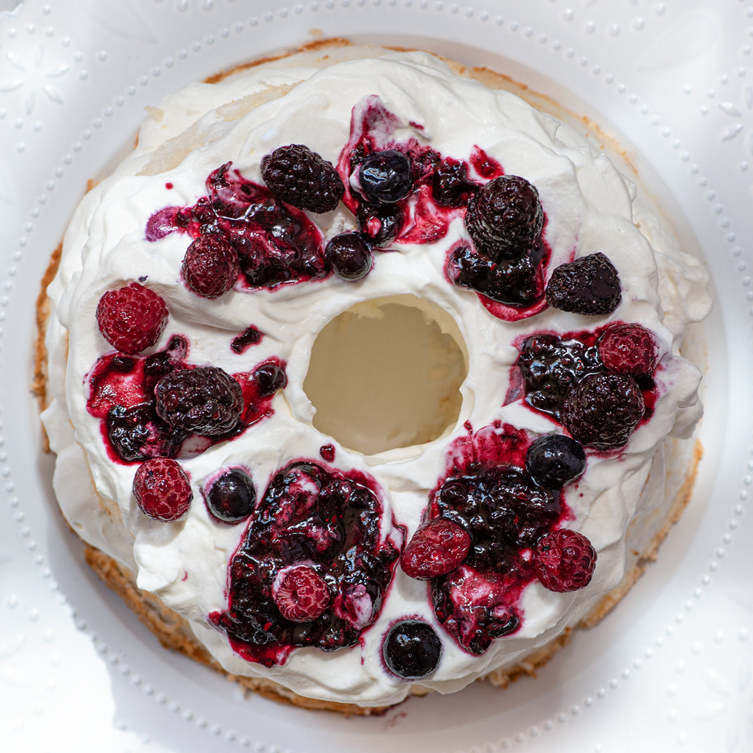 Berries and Cream Angel Cake