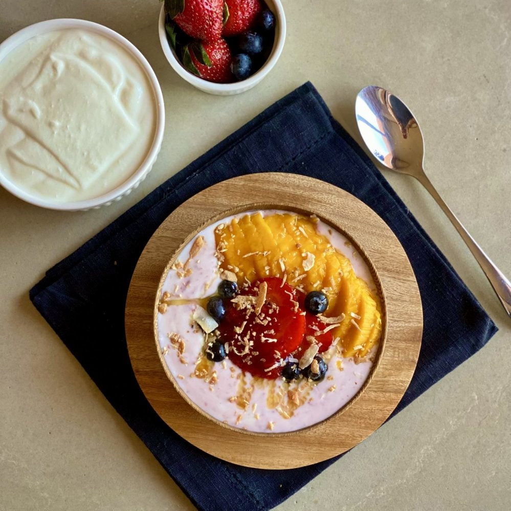 Homemade Yogurt with Natural Strawberries and No Sugar