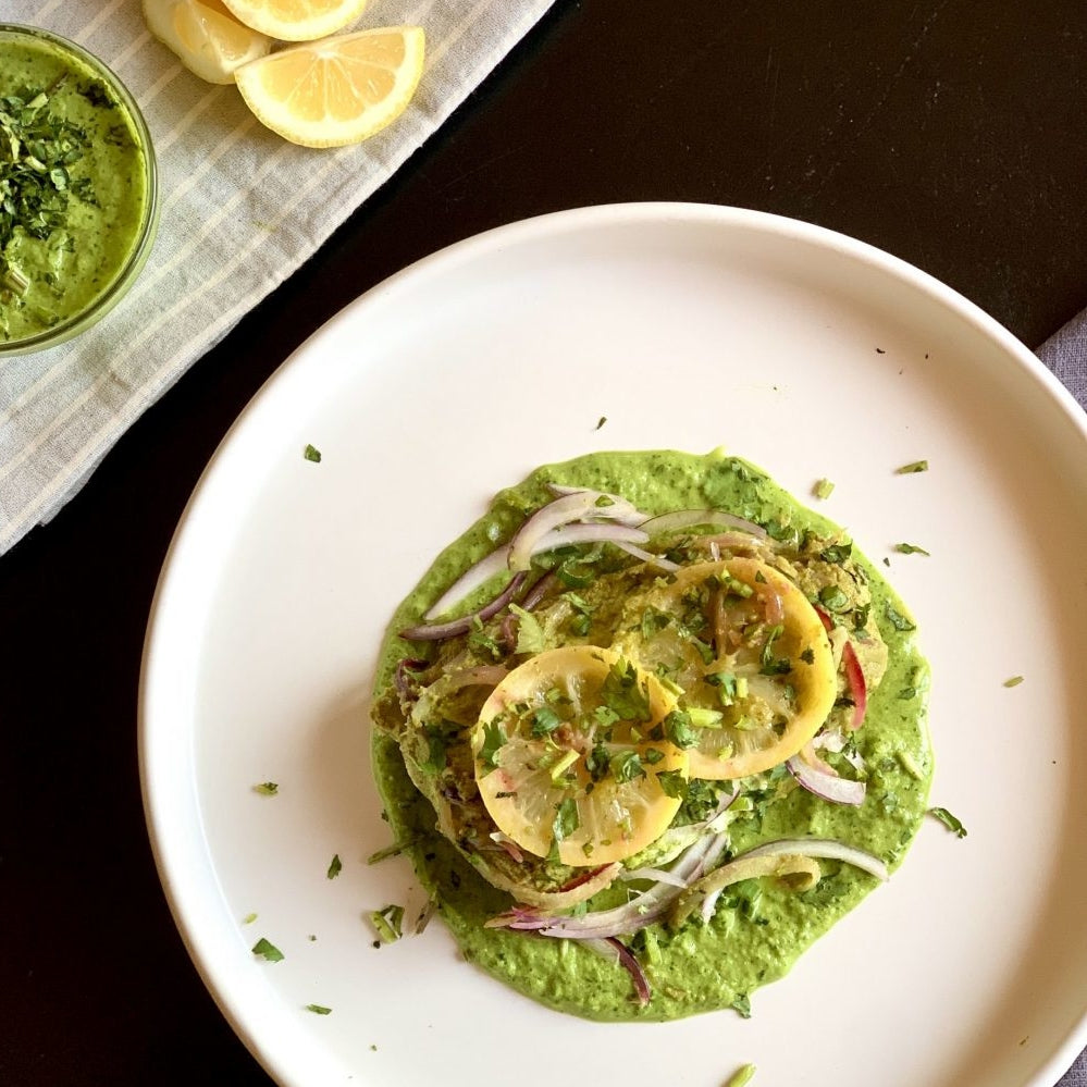 Bass with Cilantro Sauce