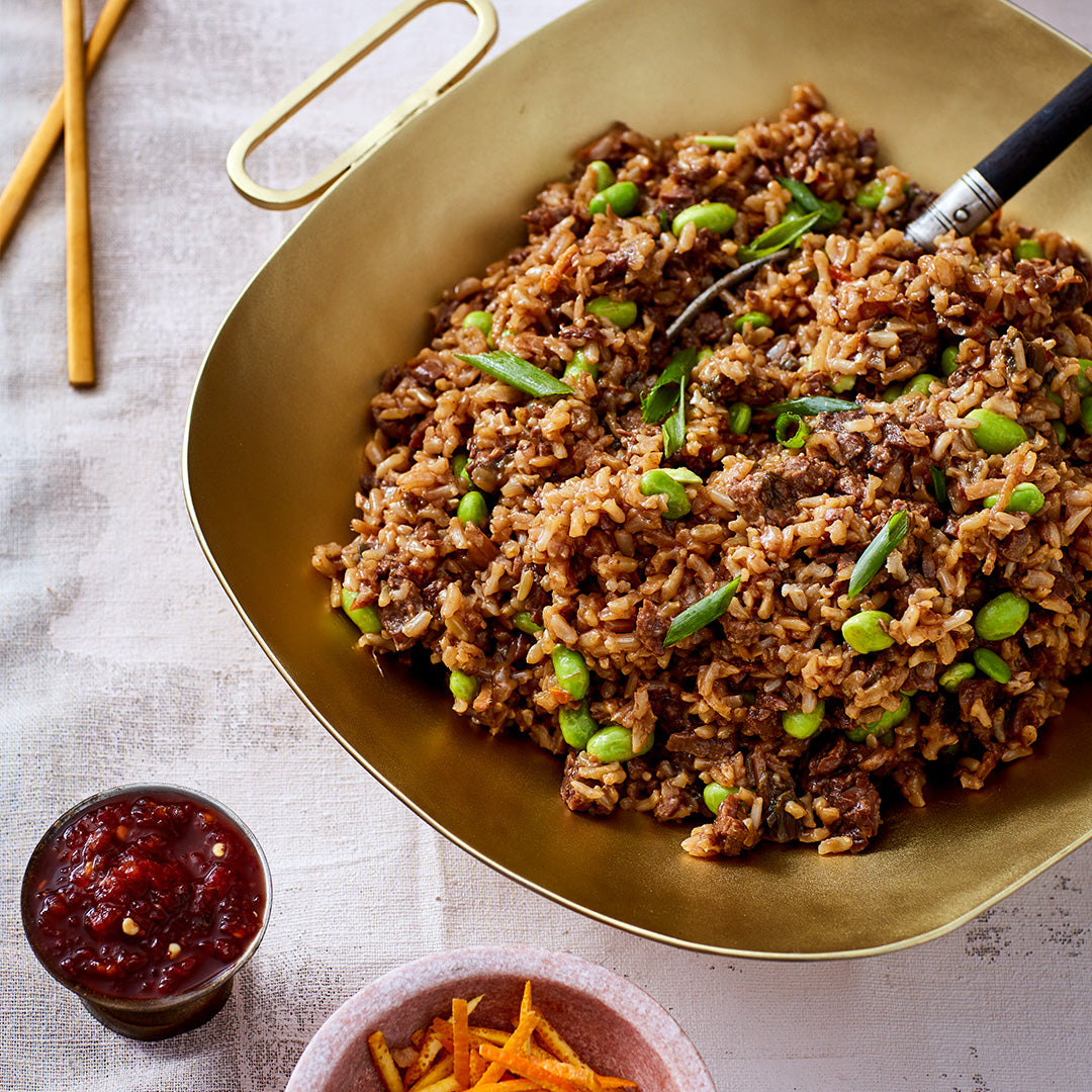 Orange Beef “Fried Rice” Casserole