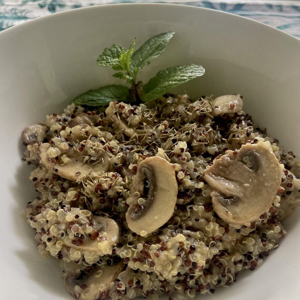 Gluten and DairyFree Mushroom Quinoa Risotto Instant Pot
