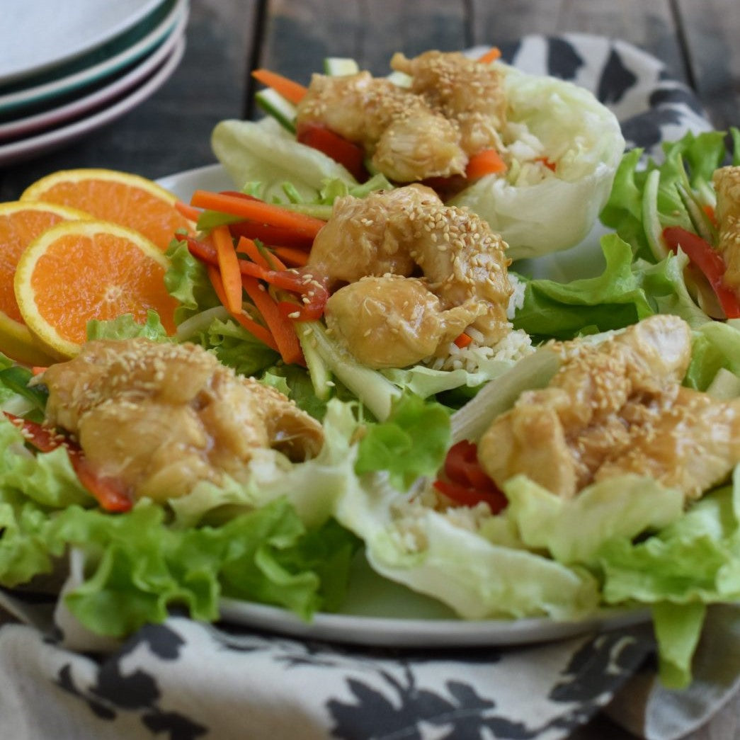 Orange Chicken Lettuce Tacos