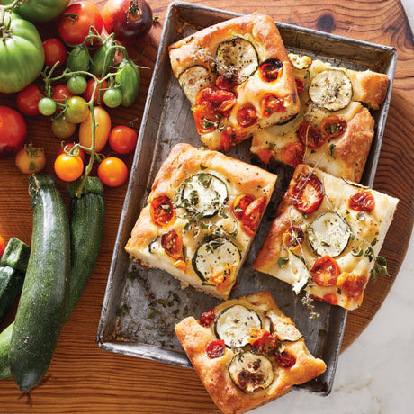 Focaccia with Zucchini and Cherry Tomatoes