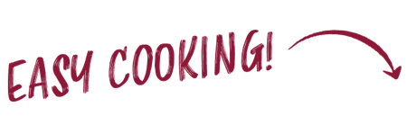 Image showing "easy cooking" text with arrow