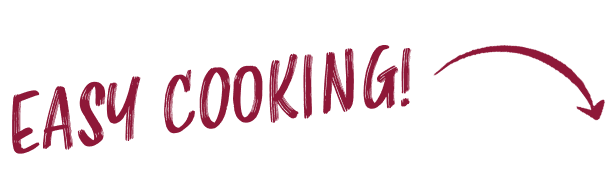 Image showing "easy cooking" text with arrow