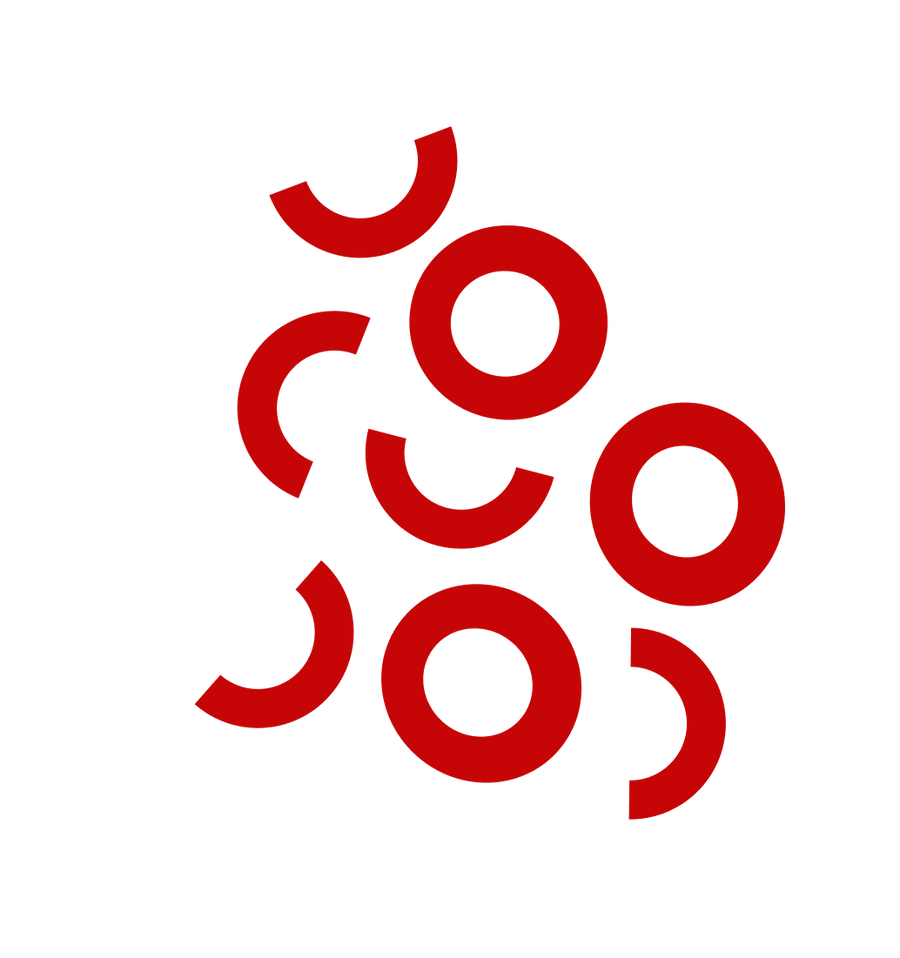Red background with darker red circles 