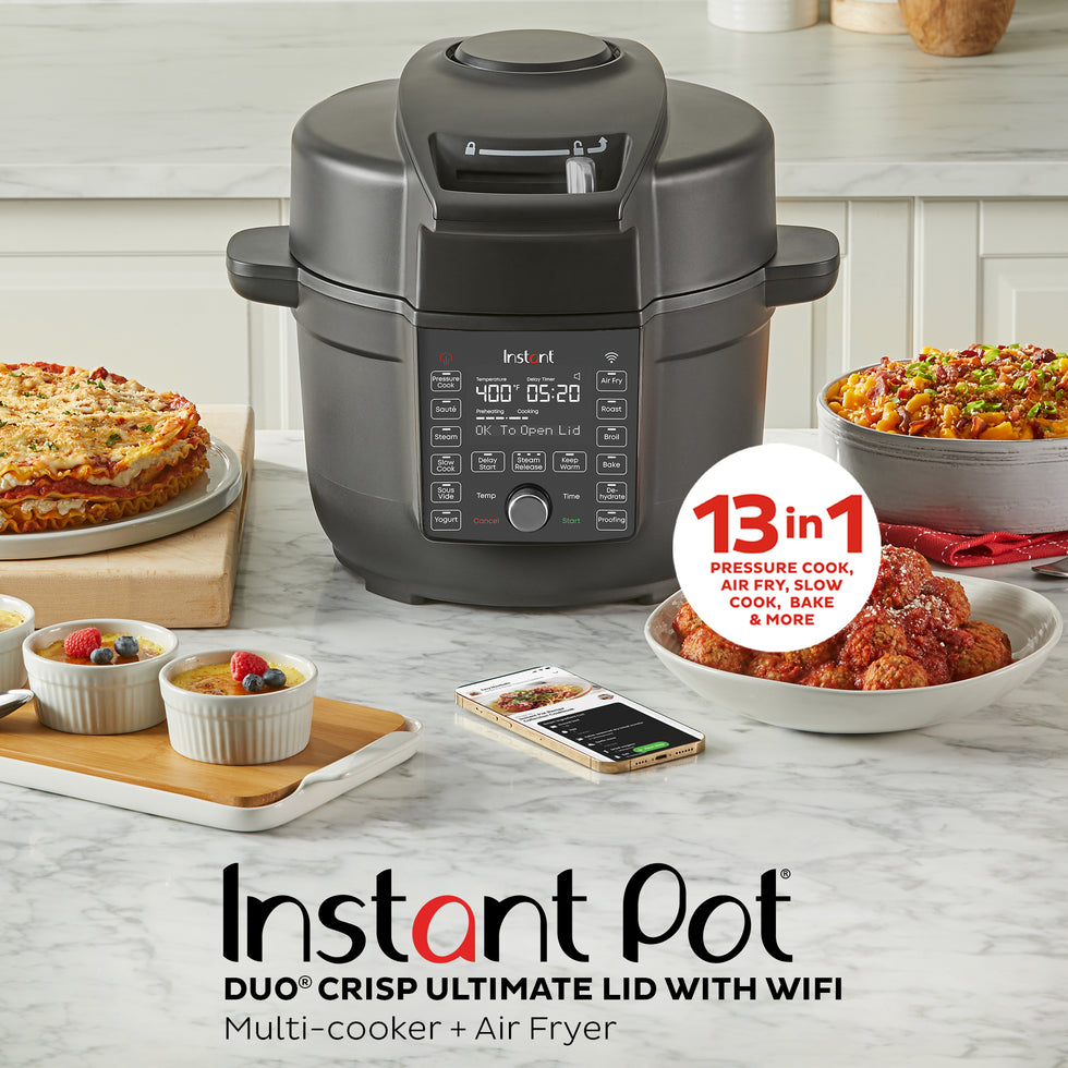 Instant Pot Duo Crips Ultimate Lid with Wifi 13-in-1 Multi-cooker + Air Fryer. 