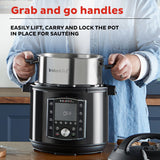  Instant Pot® Pro Multi-Use 6-qt Pressure Cooker  on counter with text Grab and go handles
