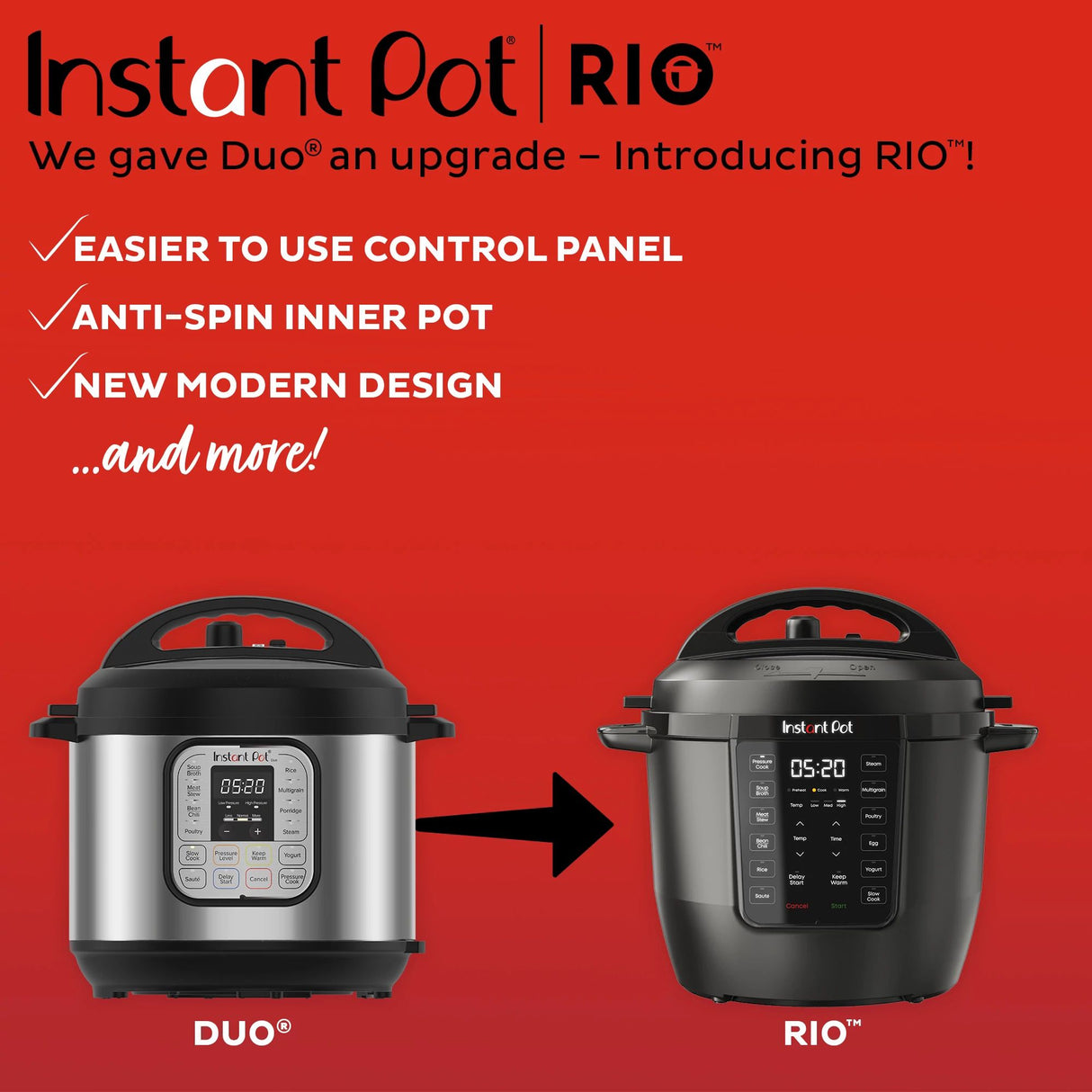  comparison photos of Instant Pot Due vs Rio