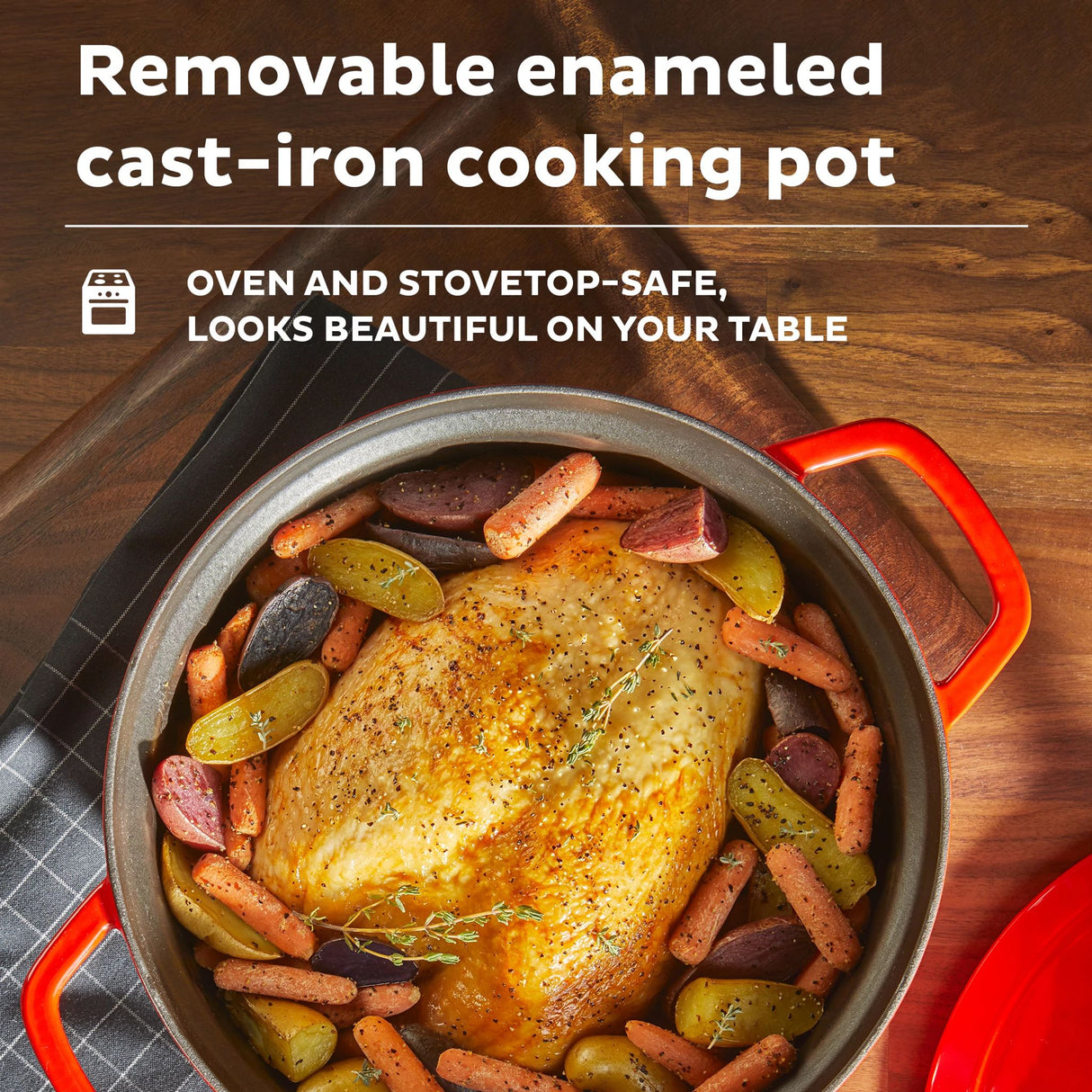  Instant Precision 6-quart Dutch Oven removable enameled cast-iron cooking pot