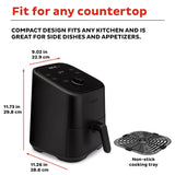  Instant™ Vortex™ Mini 2-quart Air Fryer, Black with text Fit for any countertop