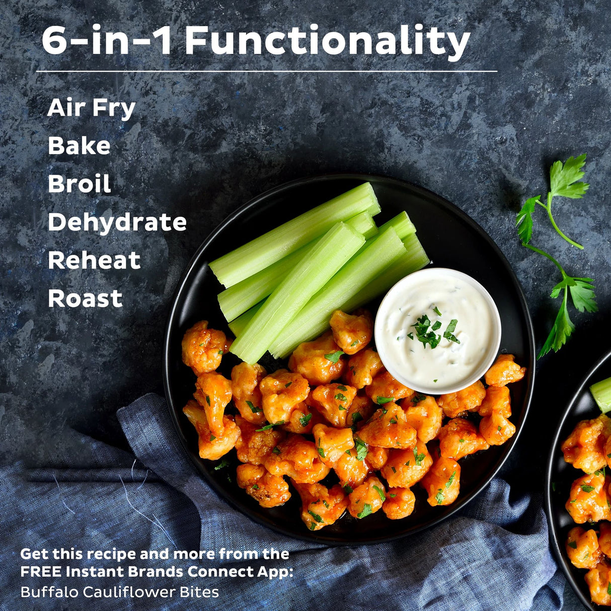  Instant™ Vortex™ Plus 4-quart Air Fryer with text 6 in 1 Functionality