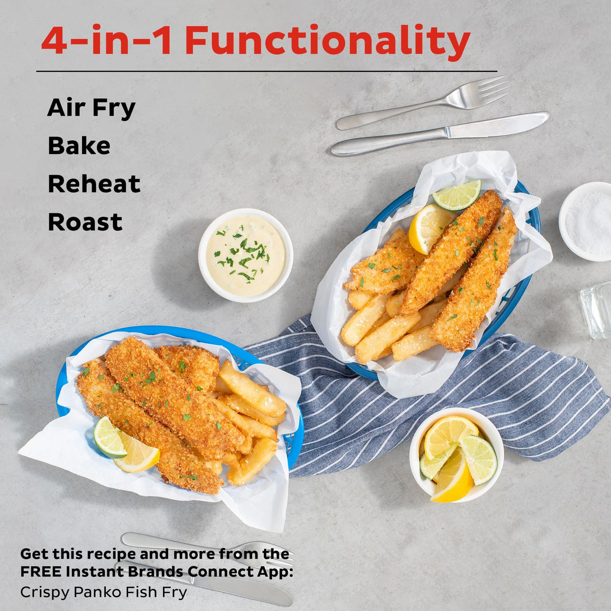  Instant™  Vortex™ 5.7-quart Air Fryer with text 4 in 1 Functionality